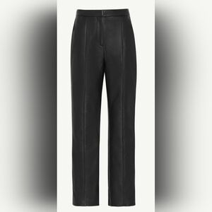 Vegan Leather Straight Leg Trousers - Black
